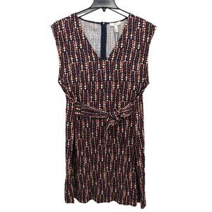 H By Halston Shift Dress Women Size XL Geometric Front Sash Corpcore Career Boho